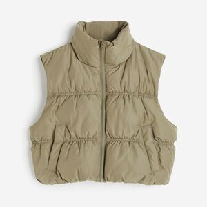 H&M Puffer Vest Short Khaki Green